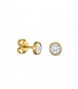 Oferta de Pendientes de oro amarillo 9K ilusión y diamante 0.08CT por 299€ en Oro Vivo
