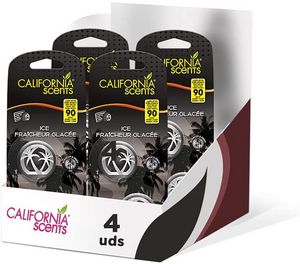 Oferta de Mini Ambientador De Coche  Pack 4 Hielo California Scents por 16,8€ en Aurgi