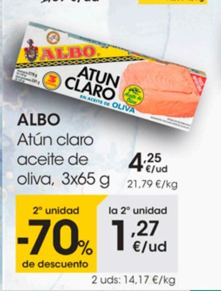 Oferta de Atún claro aceite de oliva Albo por 4,25€