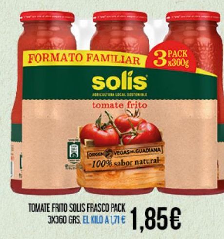 Oferta de Tomate frito Solís por 1,85€