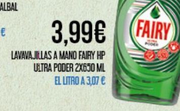 Oferta de Detergente lavavajillas Fairy por 3,99€