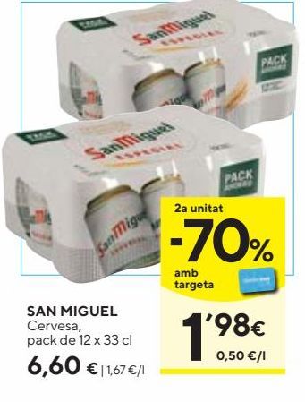 Oferta de Cerveza San Miguel por 6,6€