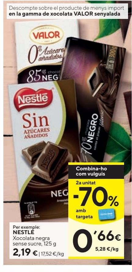 Oferta de Chocolate sin azúcar Nestlé por 2,19€