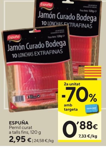 Oferta de Jamón curado Espuña por 2,95€