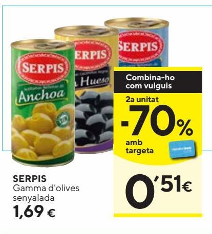 Oferta de Aceitunas negras Serpis por 1,69€