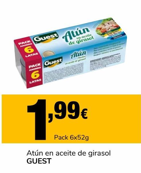 Oferta de Atún en aceite de girasol Guest por 1,99€