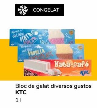 Oferta de Bloque de helado varios gustos ktc por 0,9€