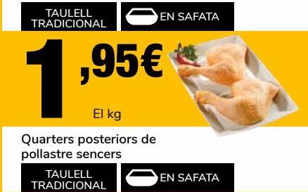 Oferta de Cuartos traseros de pollo enteros por 1,95€