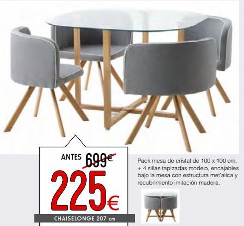 Oferta de Conjunto mesa y sillas por 225€