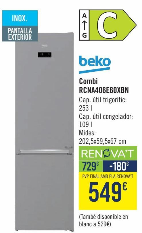 Oferta de Beko Combi RCNA406E60XBN por 549€