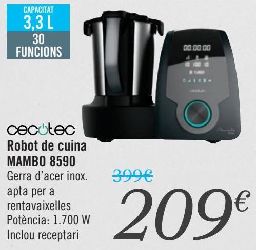 Oferta de CECOTEC Robot de cocina MAMBO 8590  por 209€