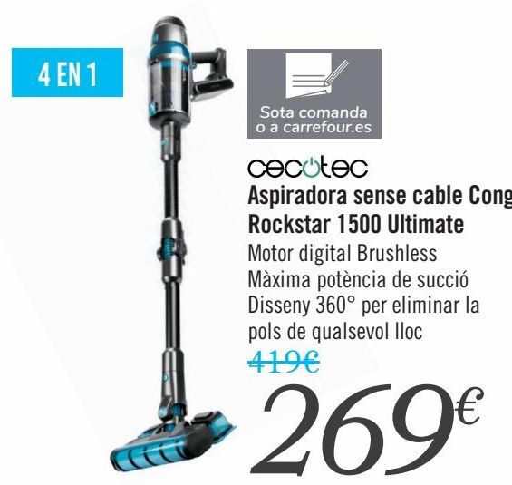 Oferta de CECOTEC Aspirador sin cable Conga Rosckstar 1500 Ultimate  por 269€