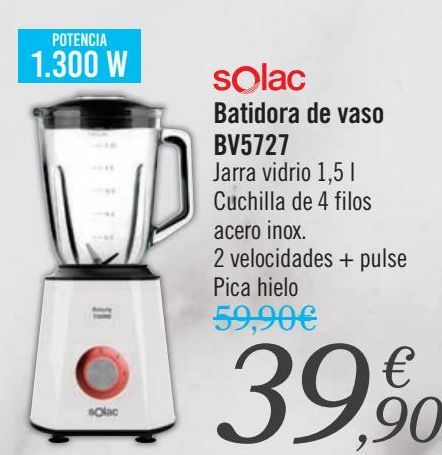 Oferta de Solac Batidora de vaso BV5727 por 39,9€