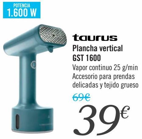 Oferta de Taurus Plancha vertical GST 1600 por 39€