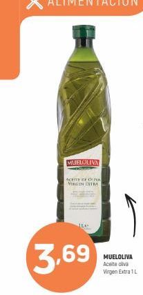 Oferta de MUELOLIVA  ACEITE DE O VIRGIN EXTRA  3,69  MUELOLIVA Aceite oliva Virgen Extra 1L  por 