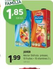 Oferta de 1.85  091/  Disfruta  1990  JUVER Necta disfruta presses 10 fruites vitamines 2L LINE  1,99  por 