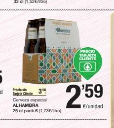 Oferta de Cerveza especial Alhambra por 