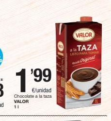 Oferta de VALOR  a la TAZA  LISTO PARA TOMAR  7'99  €/unidad Chocolate a la taza VALOR 11  por 