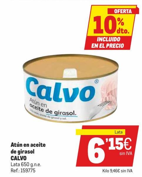 Oferta de Atún en aceite de girasol Calvo por 6,15€