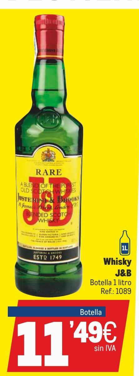 Oferta de Whisky escocés J&B por 11,49€