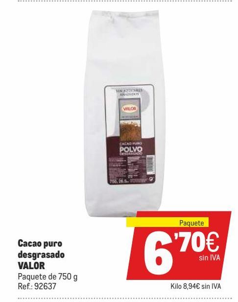 Oferta de Cacao Valor por 6,7€