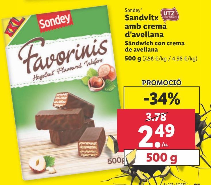 Oferta de Chocolatinas sondey por 2,49€