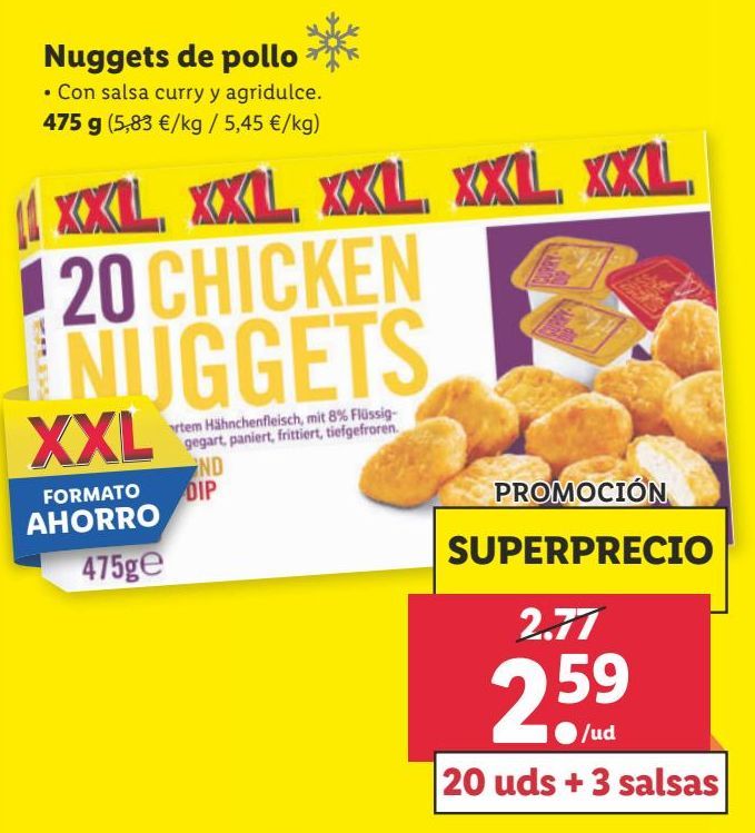 Oferta de Nuggets de pollo por 2,59€
