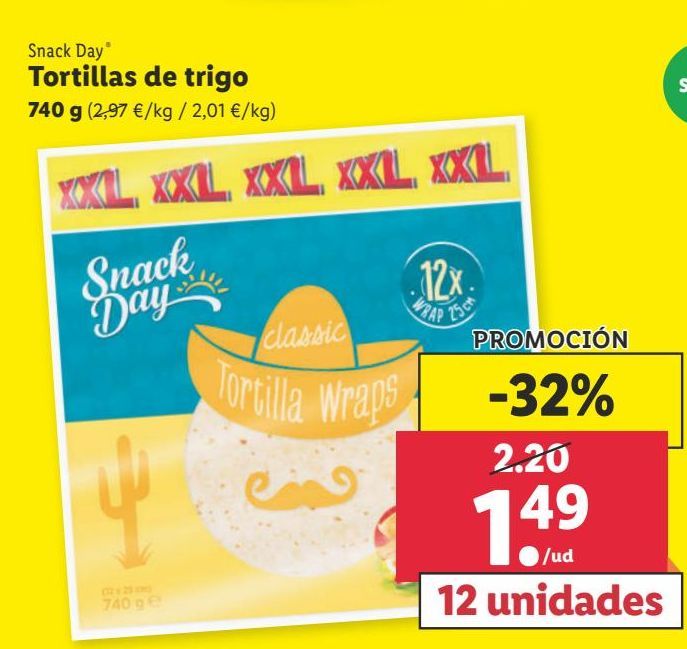 Oferta de Tortitas de trigo Snack Day por 1,49€