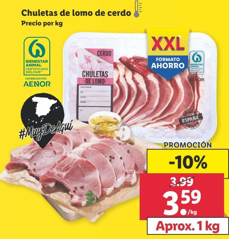 Oferta de Chuletas de cerdo por 3,59€