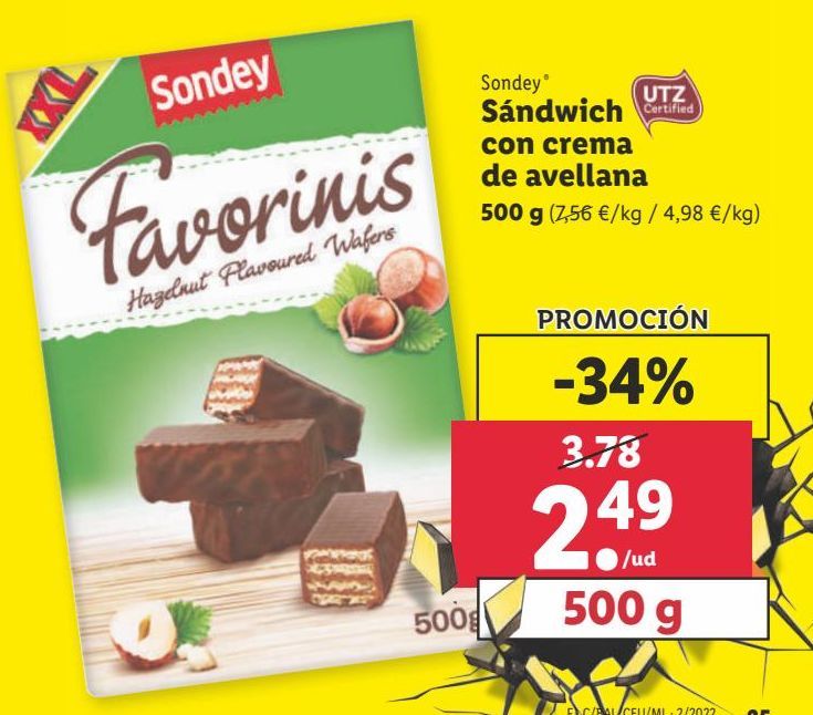 Oferta de Chocolatinas sondey por 2,49€