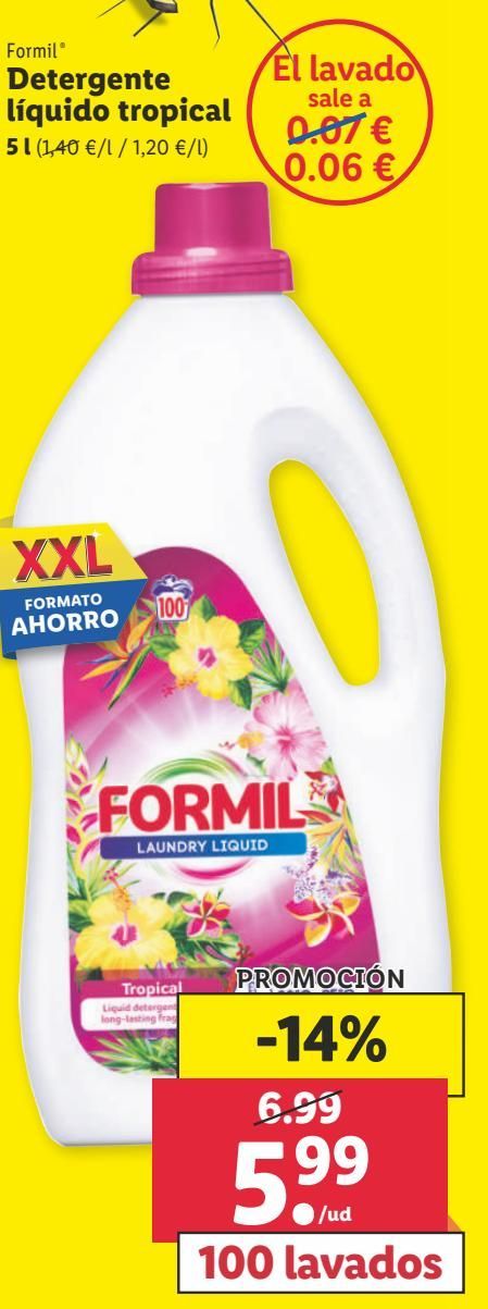 Oferta de Detergente líquido Formil por 5,99€