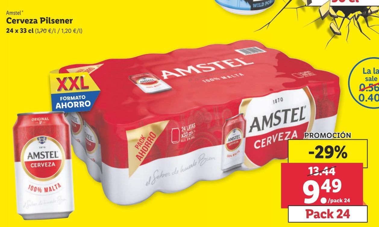 Oferta de Cerveza Amstel por 9,49€