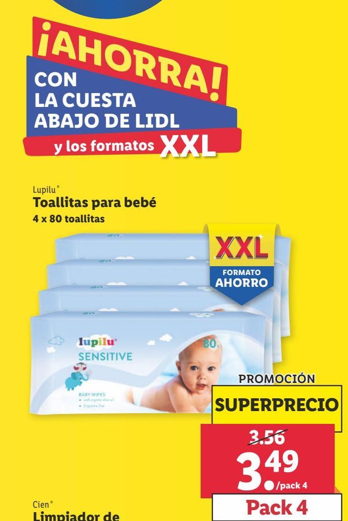 Oferta de Toallitas húmedas para bebé Lupilu por 3,49€