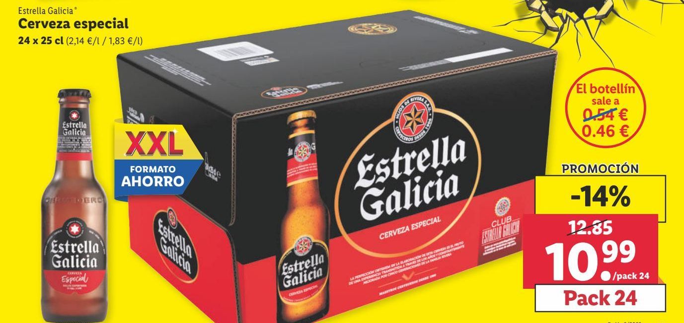 Oferta de Cerveza Estrella Galicia por 10,99€
