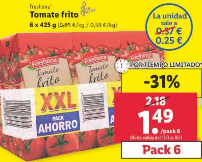 Oferta de Tomate frito Freshona por 1,49€