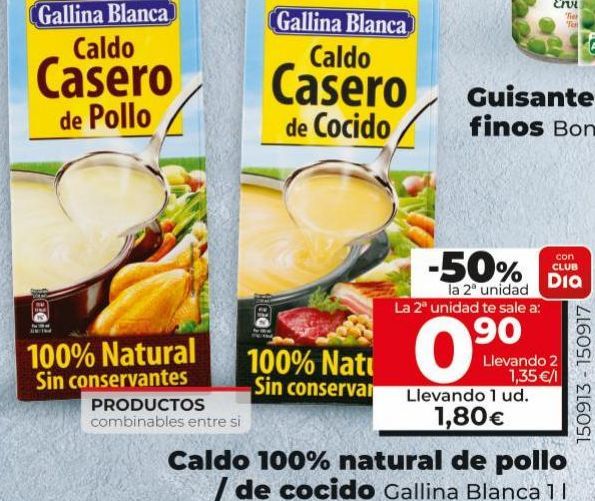 Oferta de Caldo de pollo Gallina Blanca por 0,9€