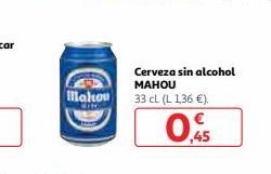 Oferta de Cerveza sin alcohol Mahou por 