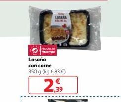 Oferta de LAPAN  PRODUCTO  Adames Lasaña con carne 350 g (kg 6,83 €)  2,59  39  por 