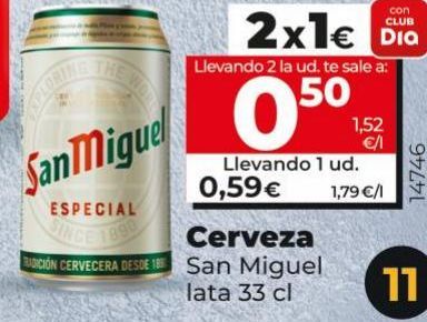 Oferta de Cerveza San Miguel por 0,5€
