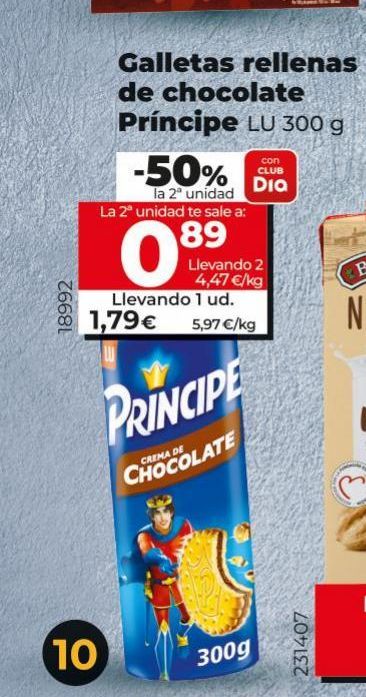 Oferta de Galletas rellenas de chocolate Príncipe por 1,79€