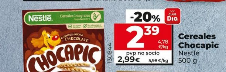 Oferta de Cereales Chocapic Nestlé por 2,99€