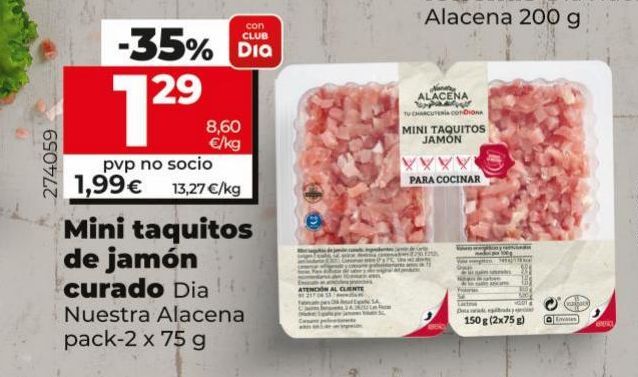 Oferta de Mini taquitos de jamón curado por 1,99€