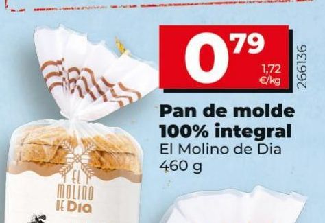 Oferta de Pan de molde 100% integral por 0,79€
