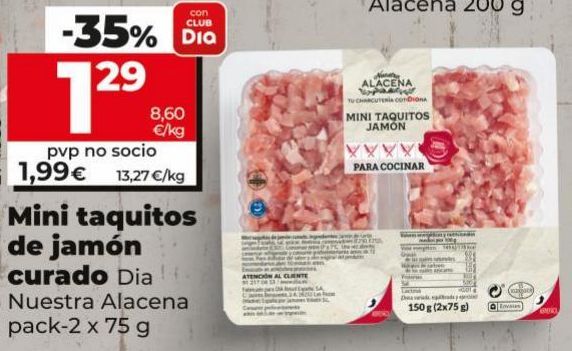 Oferta de Tacos de jamón Dia por 1,99€