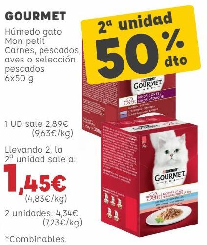 Oferta de GOURMET Húmedo gato Mon petit Carnes, pescados, aves o selección pescados por 2,89€