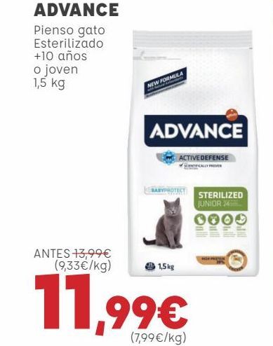Oferta de ADVANCE Pienso gato esterilizado  por 11,99€