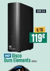 Oferta de USB 3.0  6 ТВ  119€  WD Disco Duro Elements was  por 119€