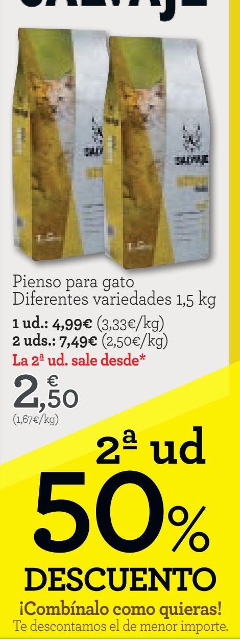 Oferta de Pienso para gato Diferente variedades  por 7,49€