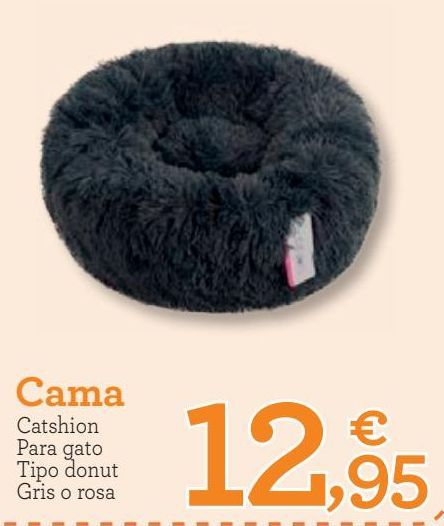 Oferta de Cama Catshion Para gato Tipo donut Gris o rosa por 12,95€