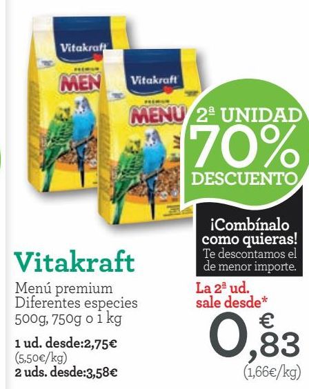 Oferta de Vitakraft Menú premium Diferentes Variedades  por 2,75€